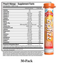 Zipfizz Energy Drink Mix Hydration W b12   Multi Vitamins  Peach Mango 30pk  3c 
