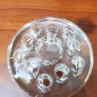 Vintage Round 11 Hole Clear Glass Flower Frog Floral Arrangements Holder 3 Inch