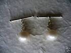 10mm White Cultured Pearl Cuff Links - Sterling Silver