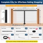 5ft-8ft Porch Railing  36  Matte Black Level Drilled Cable Railing Post Kits    