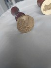 Lot 3 Brass Wax Seals Wood Handles Botanical Herb Lotus Aquatic Twist Off