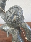 Vintage Inuit Soapstone Carving     Hunter With Harpoon     Canadian Indigenous Art