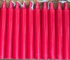 10 Red Chime  mini Taper  Ritual Spell Candles 
