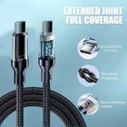 120w Super Fast Usb Type-c Charging Braid Iphone 16 15 Lead With Display Lot