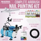 Nail Art Airbrush Kit-set-air Compressor-paint-20pk Stencil Design Dual Action