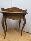 Vtg Barker Bros Condado Oak Accent Table French Provincial Nightstand Cabriole 