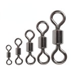 100pcs Stainless Steel Fishing Rolling Barrel Swivels Lures Connector Tackle