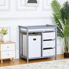 Wooden Baby Infant Diaper Changing Table Station Dresser With Laundry Hamper