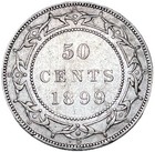 1899 Canada Newfoundland 50 Cent Silver Au Detail  Heavy Hair Detail  Km 6 