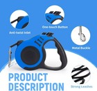 16 5ft Automatic Retractable Dog Leash Pet Collar Automatic Walking Lead Free Us