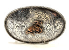 Vintage Fleming Sterling Silver Bucking Bronco Cowboy Rodeo Belt Buckle 87 1g