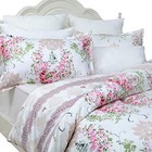  Pink Rose Floral Duvet Cover Set 100  Cotton Girls Bedding With Hidden Zipper 