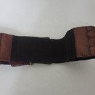 Elise M Genuine Woven Brown Braid 3  Wide Leather Belt Elastic Back Gold Buckle