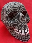 Mexican Folk Art Huichol Tribe Intricately Beaded Mother Earth Tones Human Skull