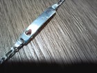 Vtg 925 Italian Silver Figaro Child Id Band Heart Cut 6 1 8  Bracelet 1 8  Wide