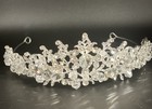 2 Inch Tall Floral Crystal Beads Pearl Wedding Queen Princess Tiara Crown