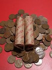 50 Lincoln Wheat Pennies Full Roll Mixed Dates 1909-1958 Circulated Us Coins