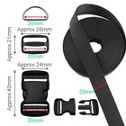 3 4 Inch Buckles Straps Set 6 Yards 3 4 Inch Black Nylon Webbing Strap 6 Pcs    