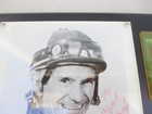 Willie Shoemaker Autographed Picture   Star Jockey Card Plaque 8 000 Wins