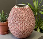 Mata Ortiz Pottery Aide Gonzalez Red White Labryinth Line Work Jar Olla Vase Art