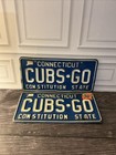 Chicago Cubs Go Vintage Connecticut License Plates Matched Pair Set Tag