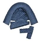 Upgraded 3-in-1 Baby Head Body Support Pillow And 3 Piece Set  Dark Blue 