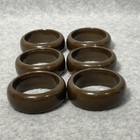 Vintage Plastic Napkin Rings Brown Set Of 6 Round Solid Table Dining Decor Home