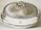 Antique Armorial Silver Plate 14-1 2  Meat Dome Cover England Mid-1800 s