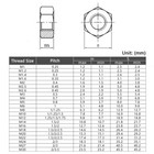 M1 To M30 Metric Hexagon Full Nuts Lock Nuts Din 934 Stainless Steel Full Size