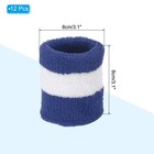 12pcs Sports Wristbands Absorbent Sweatband Wrist Band  Navy Blue White