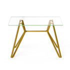 47 3-inch Rectangular Glass Dining Table  Suitable For 1-6 People  Modern Style 