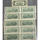 Lot  11  1953 To 2003  2 Dollar Bills   Vintage Notes Jefferson Currency - Circ