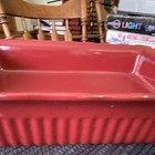 Paula Deen Red Ceramic Rectangular Casserole Dish 13x9 Oven Microwave Safe