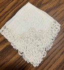 Antique Brussels Bruges Point De Gaze Lace Wedding Bridal Hankie Handkerchief