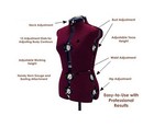 Female Adjustable Dress Form For Sewing - 12 Dial Fabric Female Adjustable Bo   