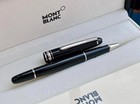Montblanc Meisterst  ck 163 Classique Rollerball Pen Black Silver Trim Boxed Auth