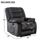 Canmov Manual Recliner Chair With Vibration Massage And Heat  Soft Fabric Chair