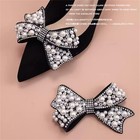 Pearl Bow Shoe Clips 2 Pcs Diy Rhinestone Buckle For Wedding Shoes Heels