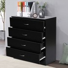 4 Drawers Nightstand Chest Dresser Organizer Storage Bedroom Cabinet Black