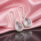 Natural Rose Quartz Gemstone 925 Sterling Silver Handmade Dangle Earring 1 40 
