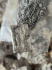 Vintage Silver Plate Vintage Religious Holy Saint Medal Necklace Jesus Pendant