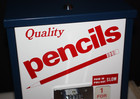 Vintage Coin Operated Pencil Dispenser Machine Quality 25c 1970s - Amazing Cond 