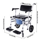 New Shower Wheelchair 17 7in Al Alloy Commode Bathroom Wheelchair For Disabled-