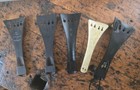 4 Full Size Violin Tailpieces With Inlays  1  Carved Bone Tailpiece 3 13 16 Inch
