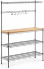 Chrome Baker s Rack With Hardwood Cutting Board  14x48x64 Inch  Wire Shelving Un