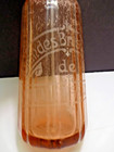 French Pink Ribbed Glass Seltzer Bottle Grandes Brasserie De Chalons Saone