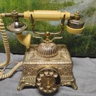 Vintage Rotary Telephone 1970s Retro French Brass Victorian Style