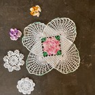 Vintage Handmade Crochet Embroidered Doily Lot   4 Yards 5  Lace Trim