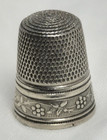 Antique Simons Brothers Sterling Silver Thimble  Floral Patterns  9