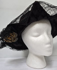 Antique 1900 s Gage Brothers Black Velvet And Lace Hat With Hat Pin